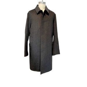 BURBERRY MORESTEAD Men's Dark Grey Wool Blend Coat, US44, UK54, Removable vest